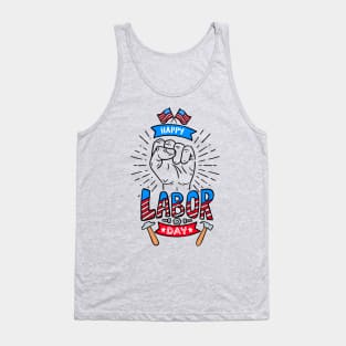 Happy Labor Day American Flag Holiday T Shirt Gift Tank Top